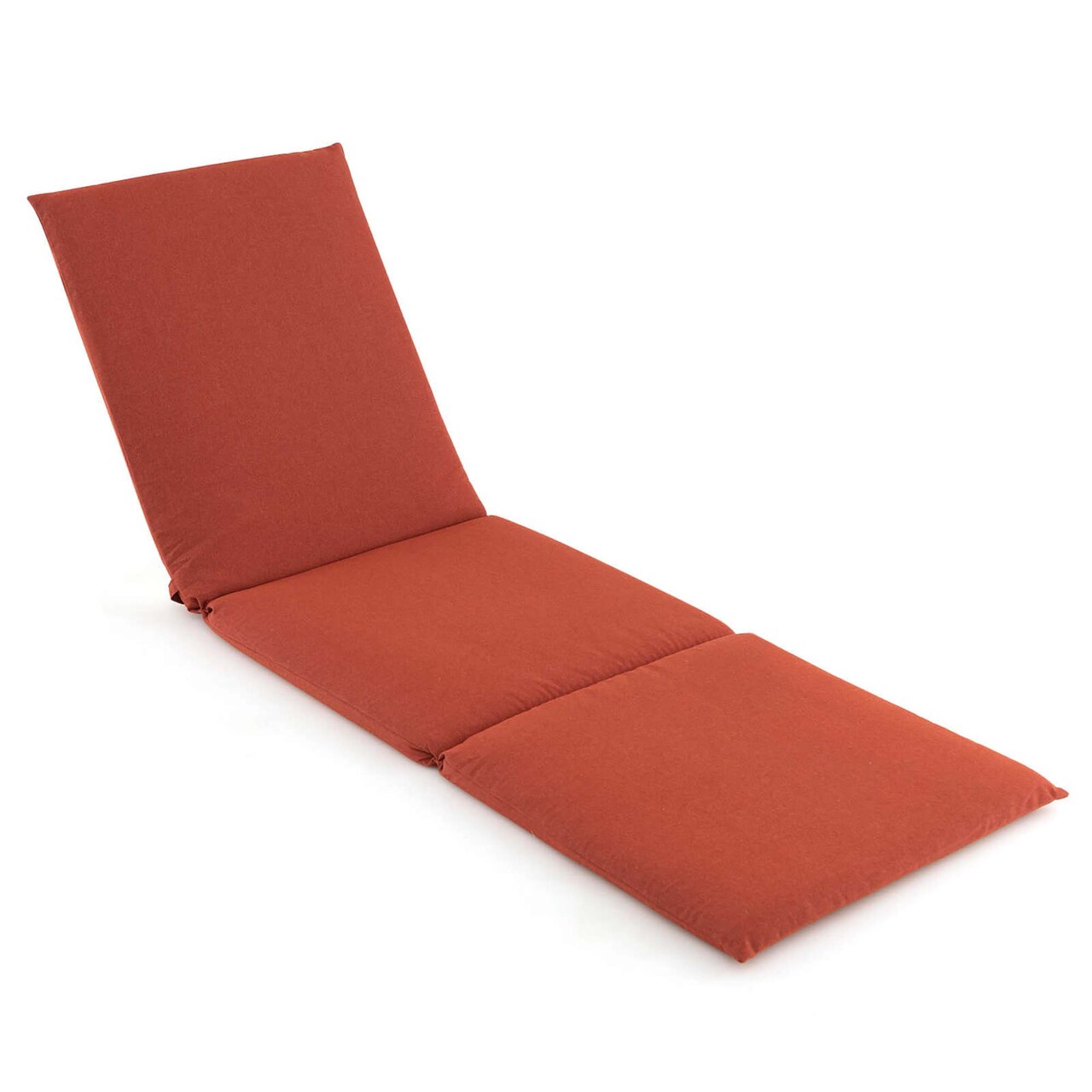 Costway 1/2 PCS Outdoor Chaise Lounge Cushion with Hook & Loop Fastener Fixing Straps Patio Orange